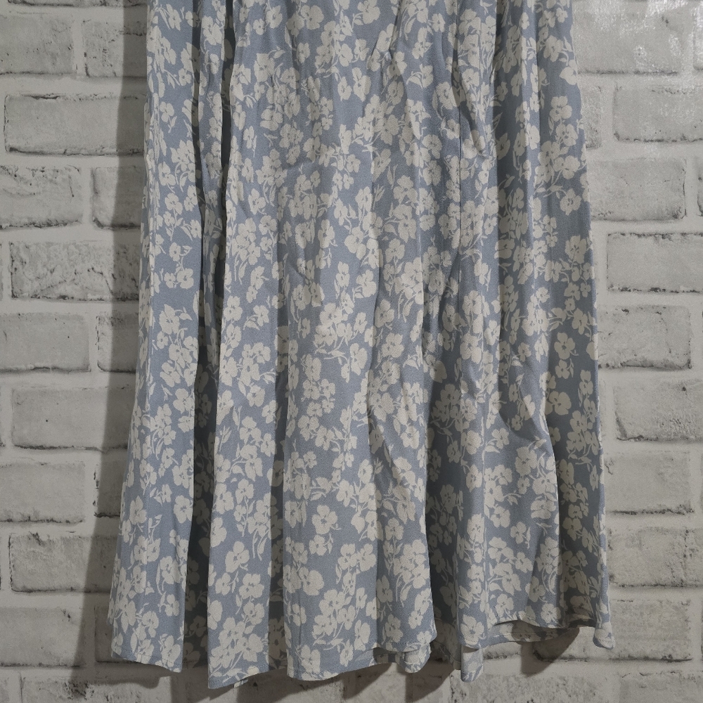 Reformation Zoe Midi Skirt Blue Floral Print size 0 - Picture 5 of 10
